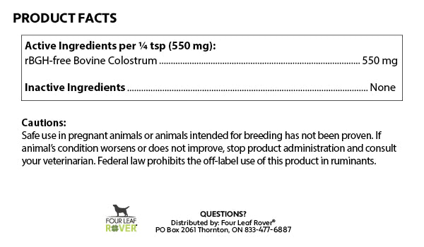 Four Leaf Rover Bovine Colostrum