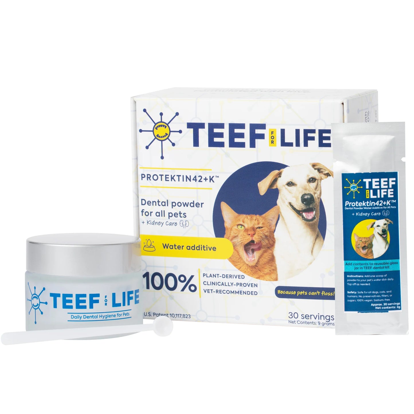 TEEF for Life -Protektin42K Prebiotic Dental Powder for All Pets (including sensitive ones)