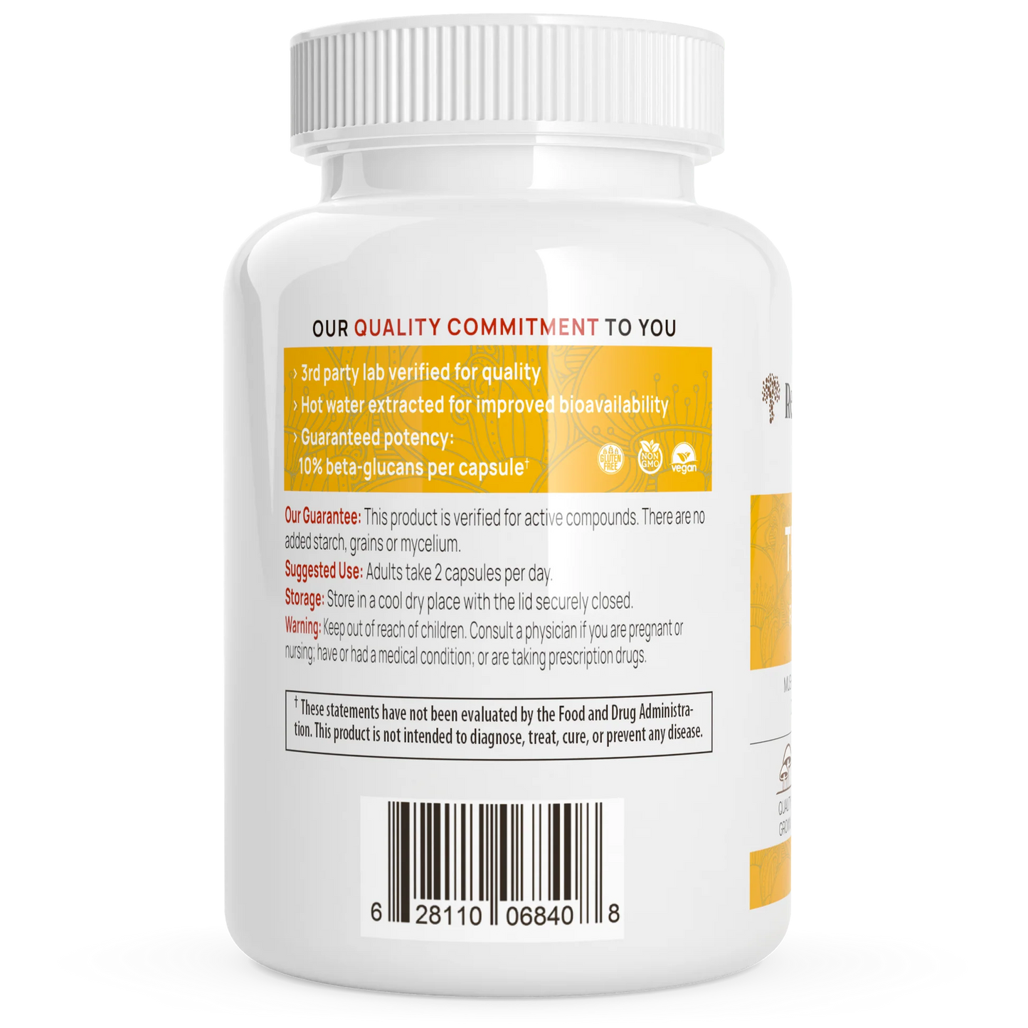 Real Mushrooms --- Organic Tremella Extract Capsules