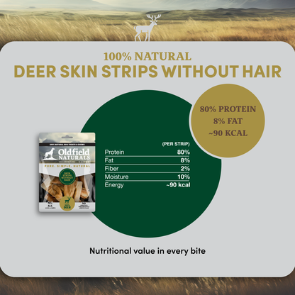 Deer Skin Strips - Dog Treats