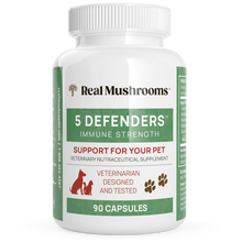 Load image into Gallery viewer, Real Mushrooms -- 5 Defenders Organic Mushroom Blend Capsules for Pets
