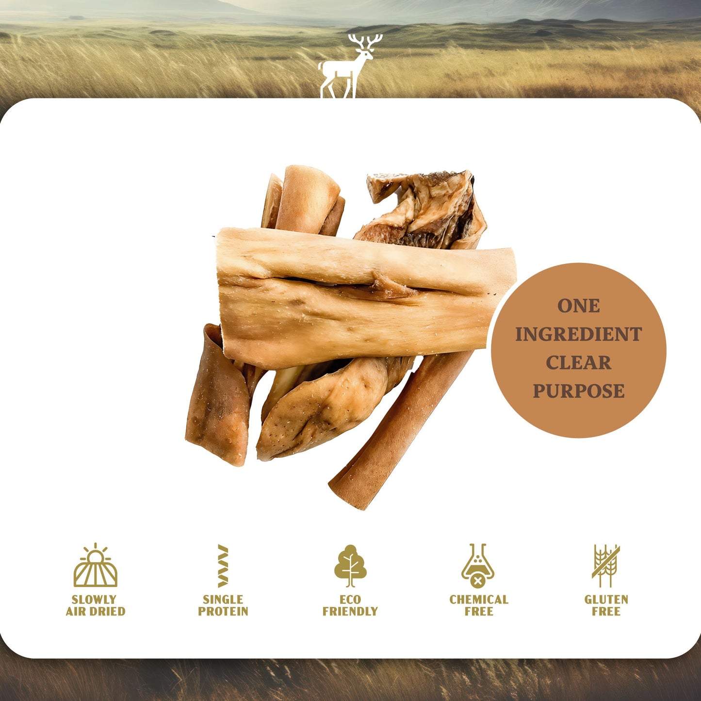 Deer Skin Strips - Dog Treats