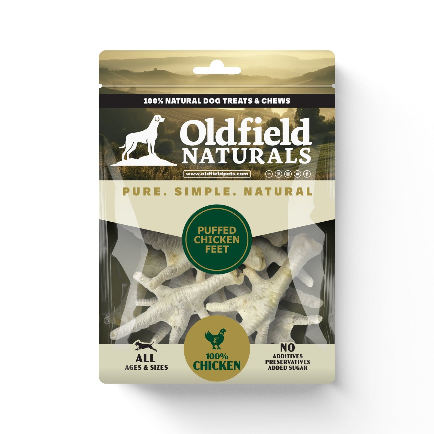 Puffed Chicken Feet - Dog Treats